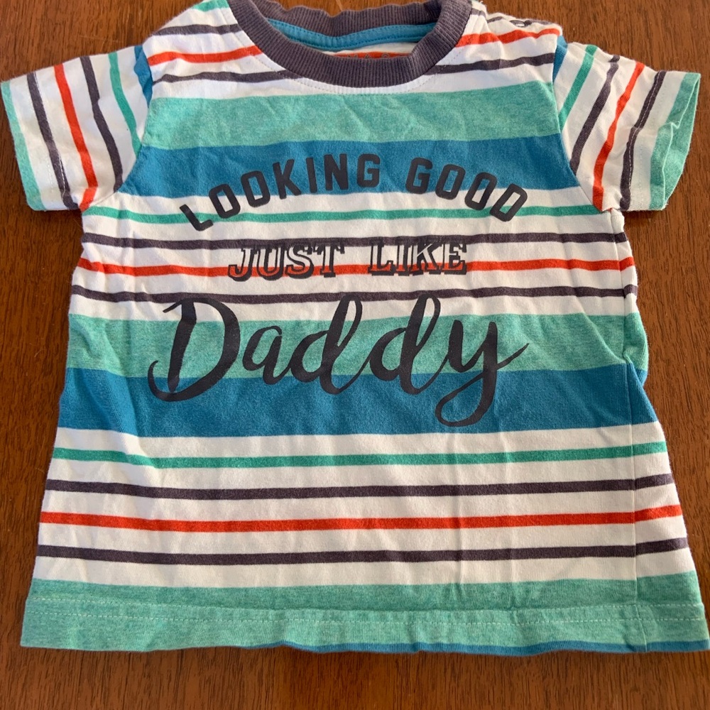 😊FREE😊 Nutmeg Blue and Green Striped Short Sleeve Tee